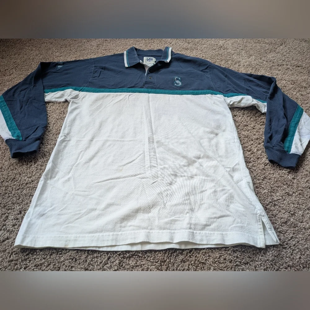 Vintage Lee Sport Seattle Mariners Polo Shirt Large - Picture 3 of 12